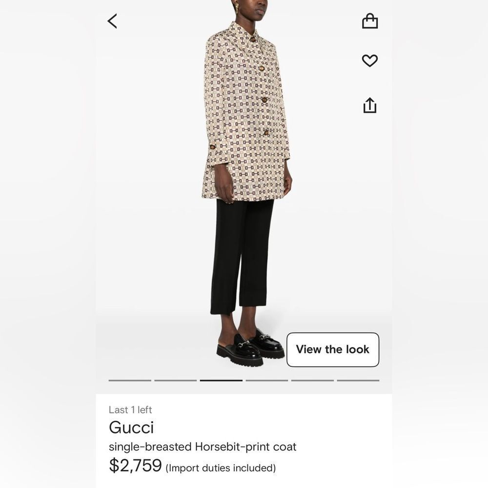 Gucci Equestrian Bit Print coat – Size 40 – Brand New With Tags Fits Us S/m